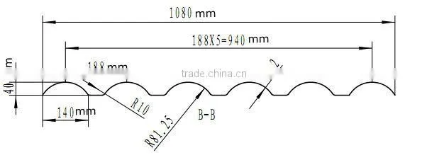Load Bearing Heat Insulation Plastic Roofing Materials Roma 1080