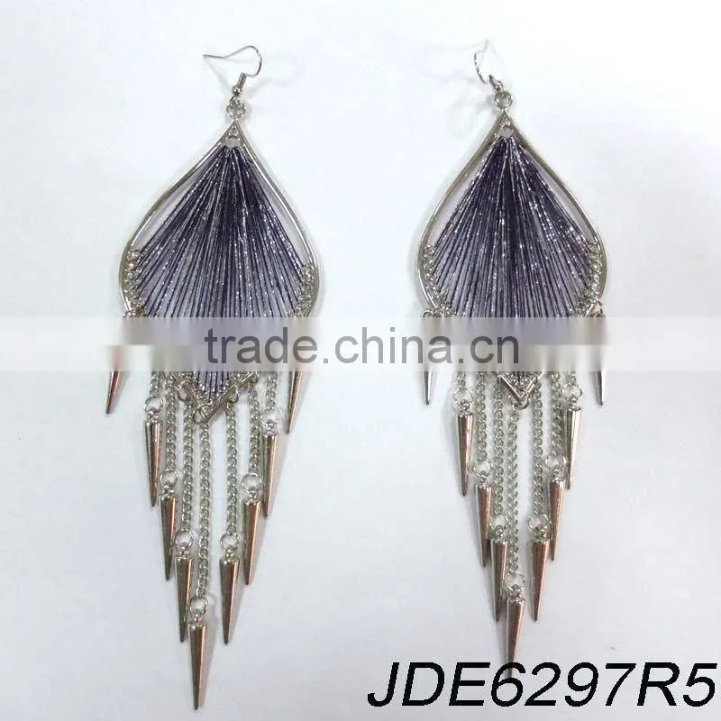 Beautiful make thread earrings with cc spikes