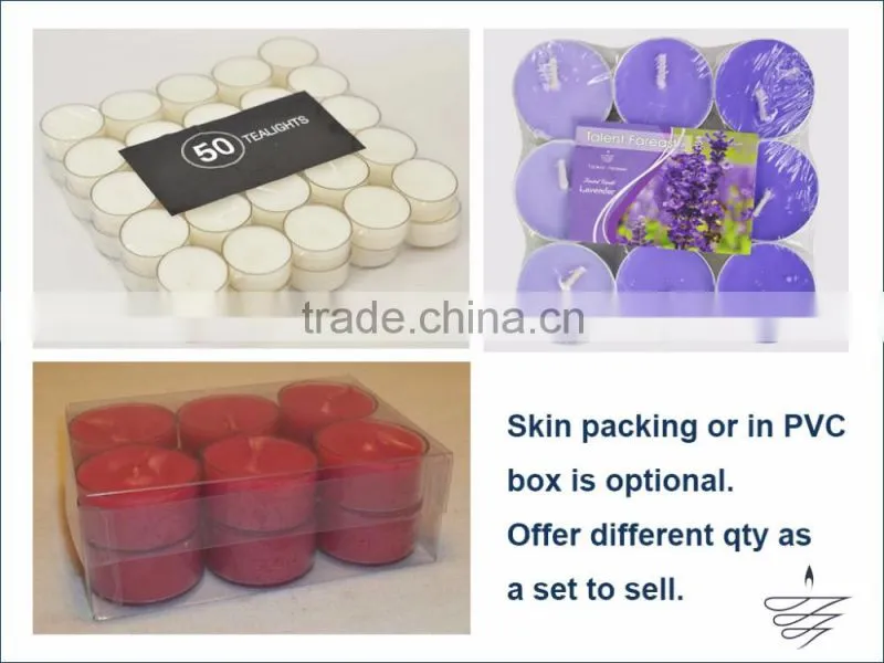 14g table candle with 3% fragrance natural wax in shape large tealight