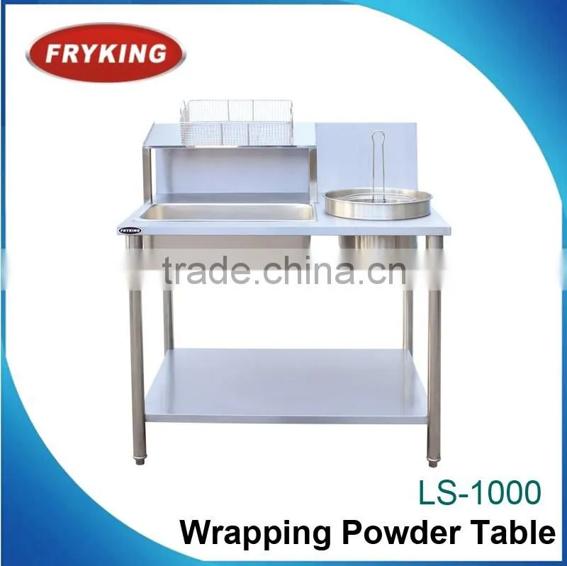 food grade stainless steel commercial electric breading wrapping powder table