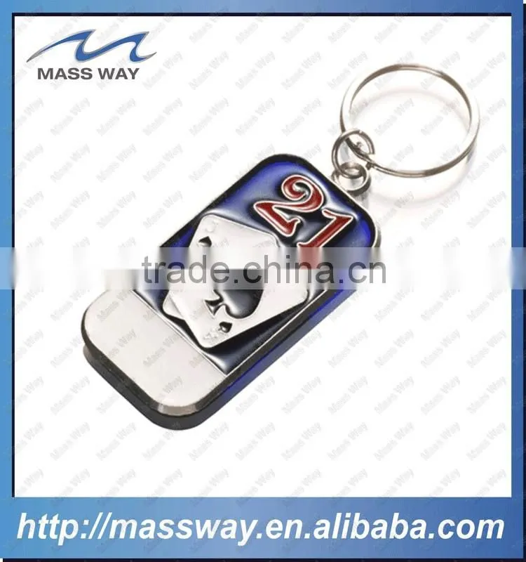 double plating gold and silver custom promotional 3D beer metal key ring