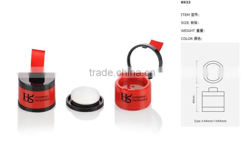 2015 New Promotion Bright Red Mini Empty Loose Powder Container with Brush