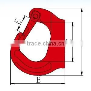 Rigging Hardware European G80 WELD-ON HOOK WITH LATCH
