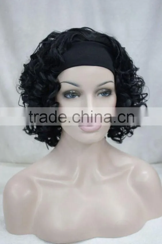 Best Quality on line trading braided style ombre tights Instock all synthetic Color Kinky Curly Headband Wigs