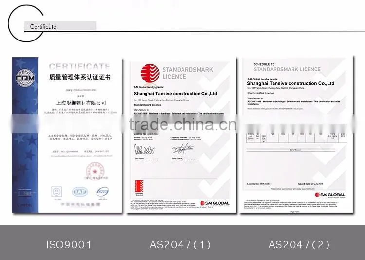 2016 top supplier tansive construction Australia standard aluminium doors and window section