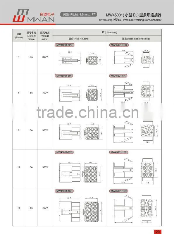 2 way wire male female connector