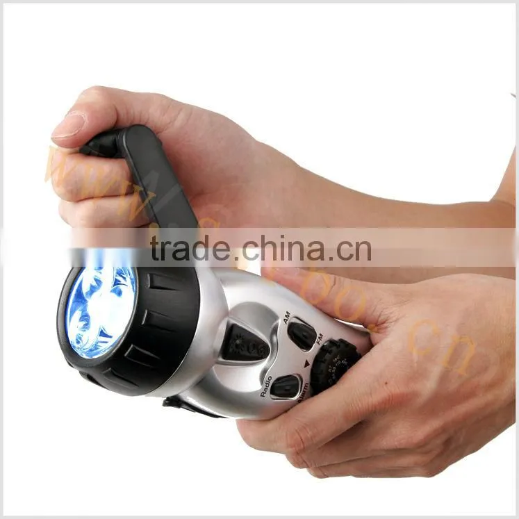 Fashion Multi-function Dynamo Hand Crank Flashlight Radio Hand Crank AF/FM Radio