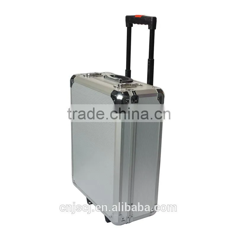 Customized hard with wheels carry suit-case style aluminum trolley case