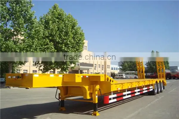 60 tons China new 3 axles low bed trailer / flatbed semi trailer truck factory manufacturer