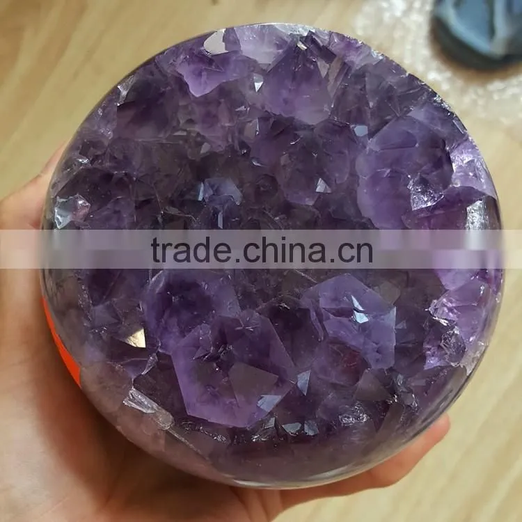 Polished Laughing Clear Crystal Ball Amethyst Geodes Spheres