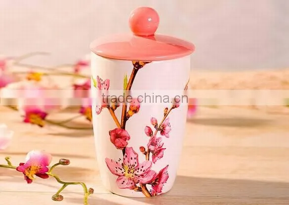Decorative Ceramic Kitchen Spice Bottle Jar with Yellow Olive Handpaint