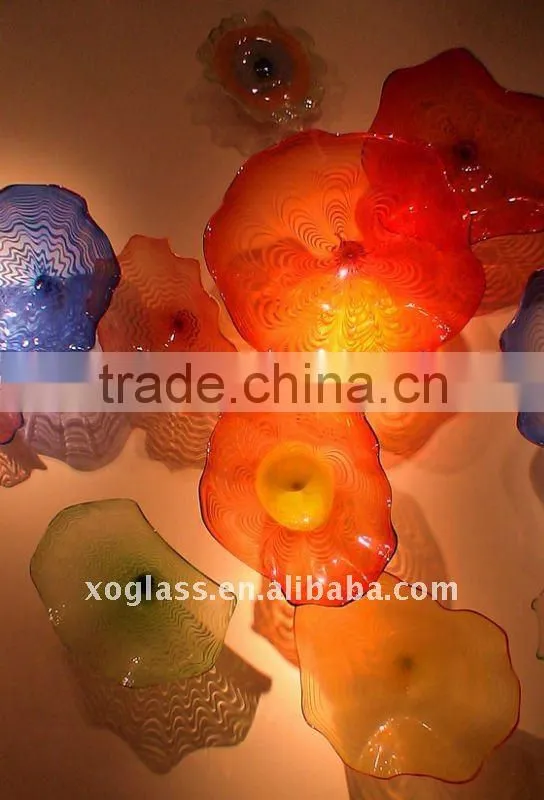 exquisite hand blown glass platters xo-0881 and crystal wall platters
