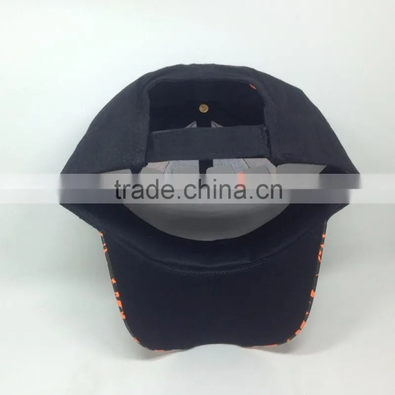100% Cotton 6 Panel Plain Custom Velcro Baseball Hat/ Baseball Cap