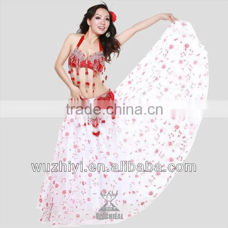 Wuchieal Cheap Belly Dancing Side-Opening Skirt with Stamping and Printing