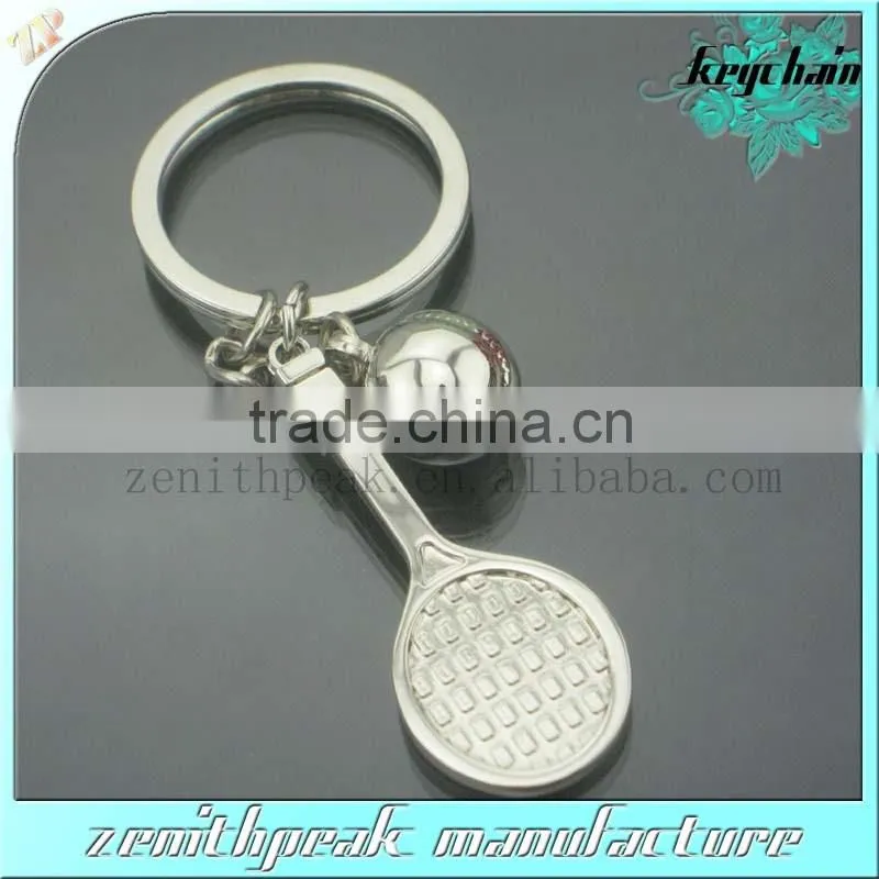 Promotional metal mini Badminton Volleyball tennis keychain/tennis keyring/tennis key holder