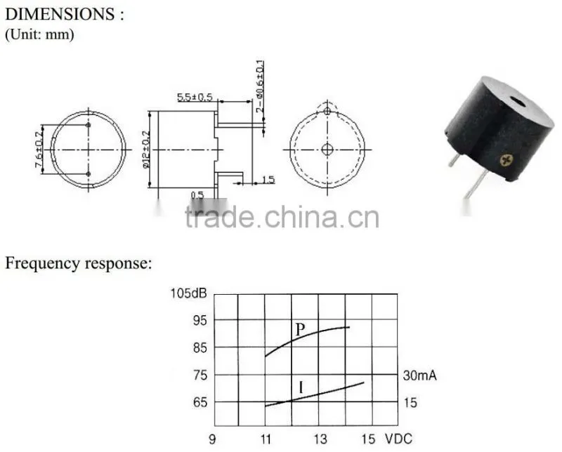 FB-60SP12 electromagnetic signal transmitter piezo buzzer active buzzer (FBELE)