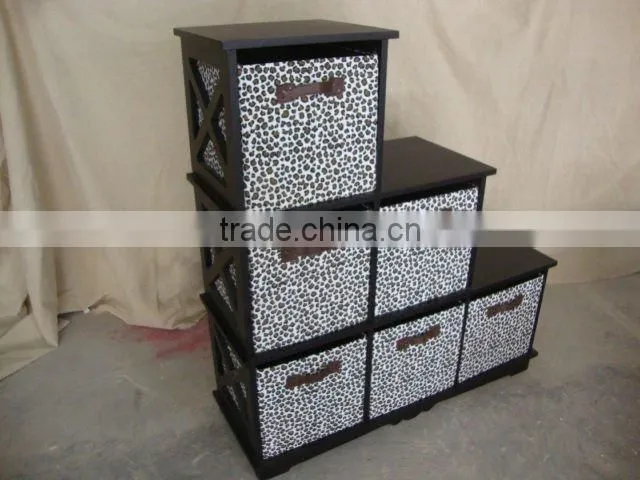 nice Wooden cabinet with willow baskets,home furniture,rattan drawers