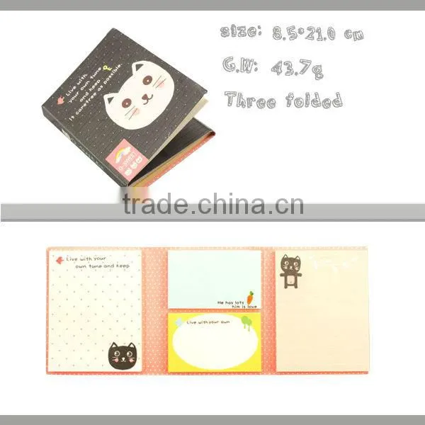 Folded Cute sticky Note Pads Sets