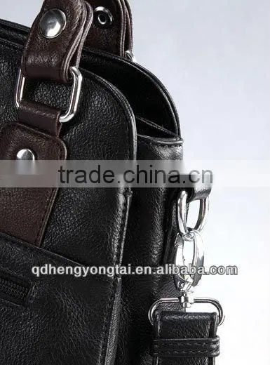 2016 most fashionable trend classic black handbag, unisex genuine leather bag