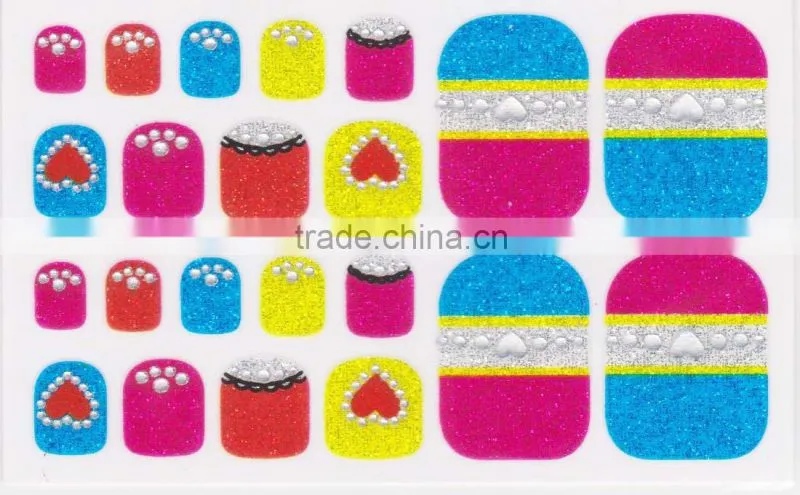 22pcs nail polish sticker toe nail art sticker