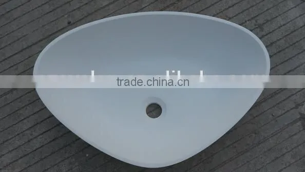 Round Shape Water Wash Solid Surface Basin,Wall Hung Solid Surface Wash Basins, Stone Resin Wash Basin