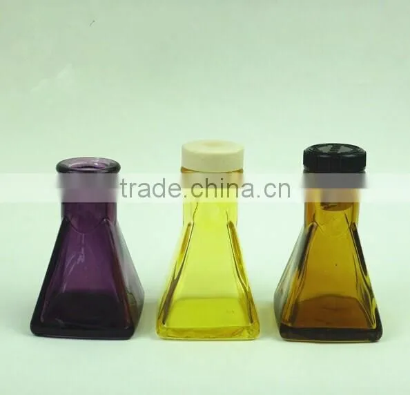 50ml colored glass pyramid aroma diffuser perfume bottles