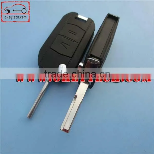 OkeyTech Opel 2 button flip key shell with HU43 blade for flip key case for opel key