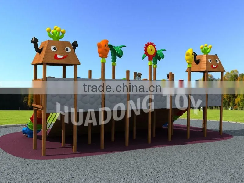children wooden equipment / kids outdoor playground equipment / slide amusement