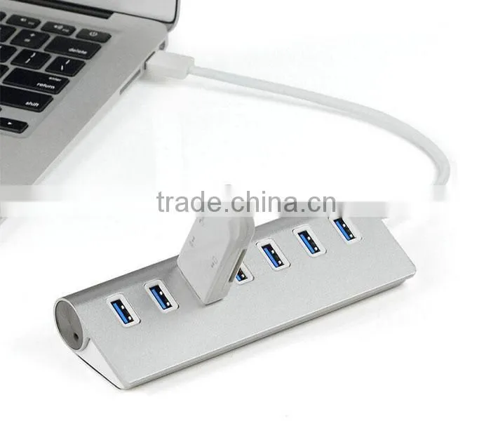 High Quality 7 Ports Aluminum USB 3.0 usb HUB For Macbook Pro Mac PC Laptop