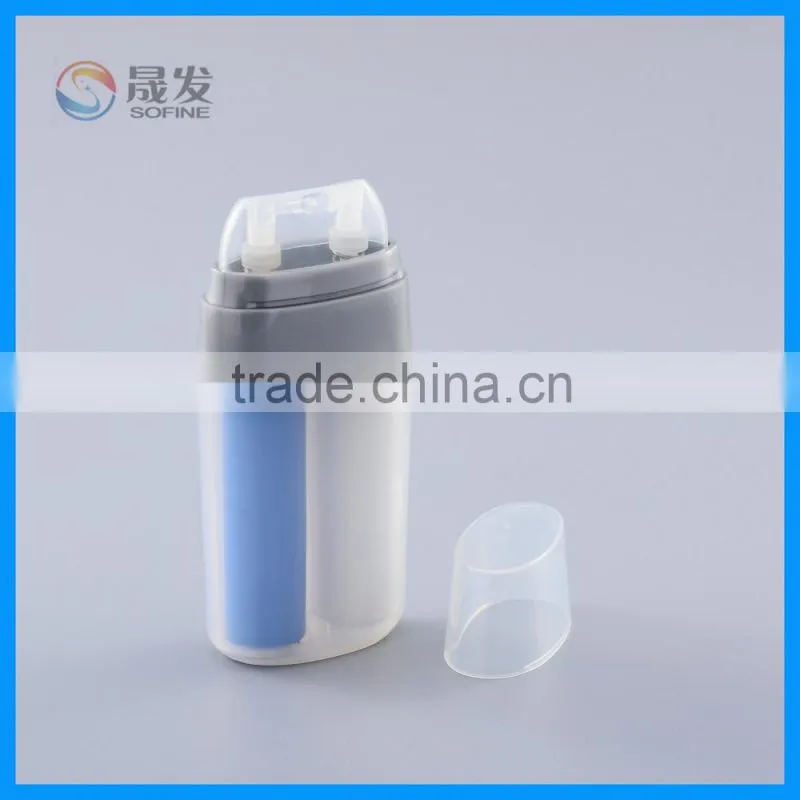 2016 wholesale Double tube cosmetic lotion pump bottle