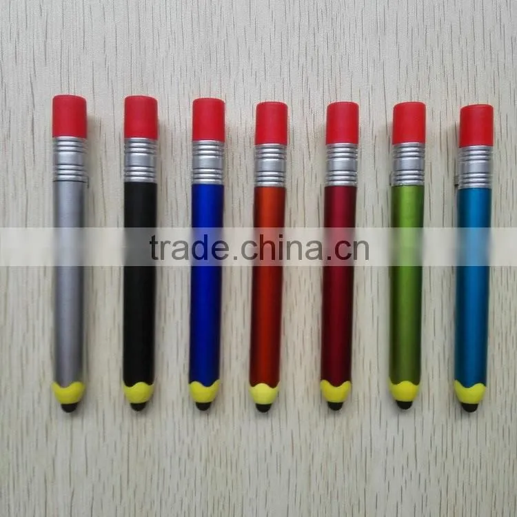 Pencil stylus pens outer barrel with the soft stylus bulk products from china