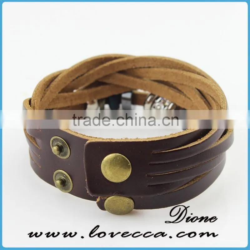S~Jewelry Wholesale Mens Bracelets Multilayer Genuine bracelet leather