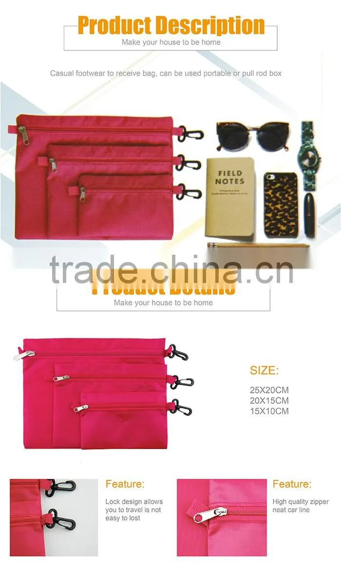 Durable easy operation multifunctional polyester Packing Pouch 3 pcs/set