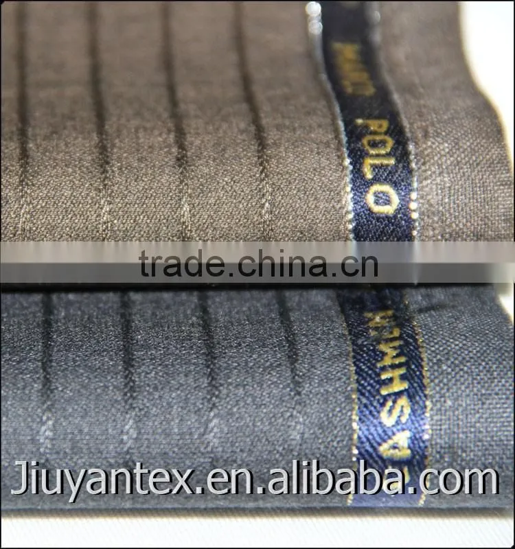 China manufacturer high quality T/R/W 65/25/10 woven stripe plain weave wool cashmere shinning suitings fabric for Italy market