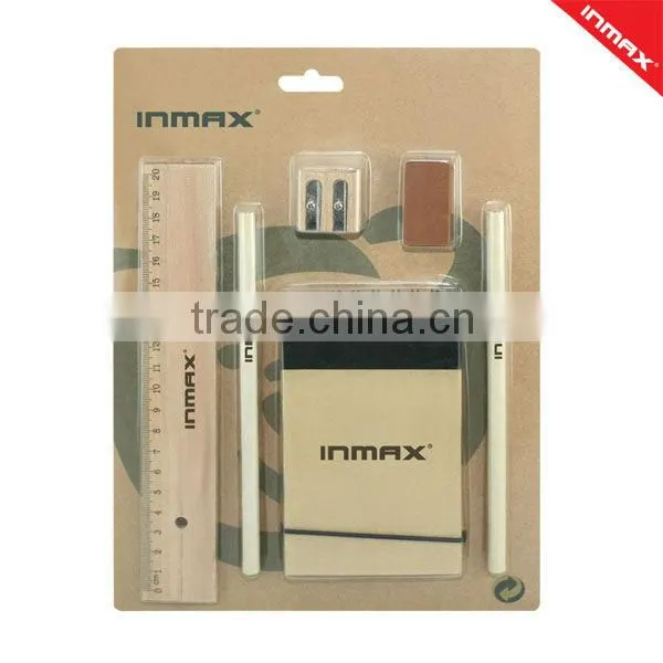 Eco-range stationery items in PDQ packing