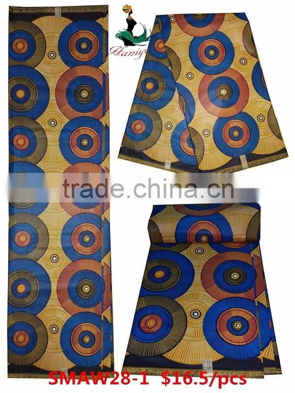 Haniye SMAW-28 african ankara 6 yard wax printed 100% cotton fabric hot sale