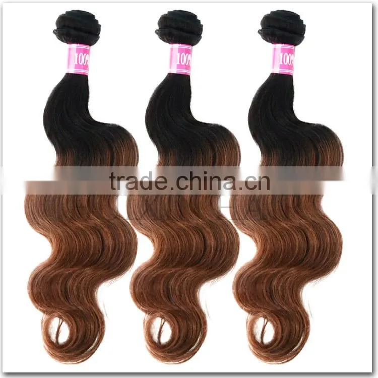 Black & Light Brown Two Tone Human Hair