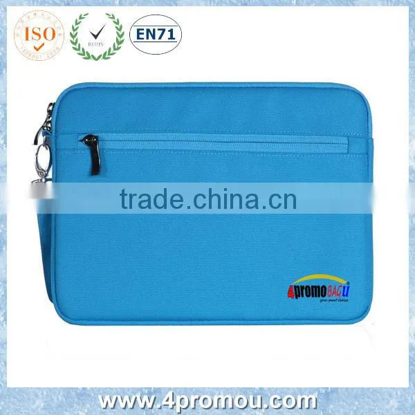Canvas zipper tablet bag handbag laptop sleeve for student blue