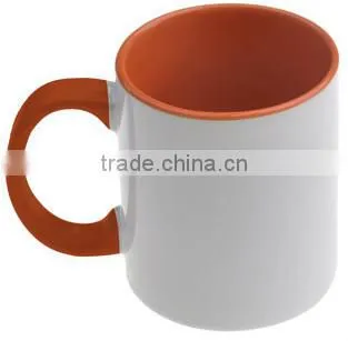 China manufacturer plain white 11oz sublimation two-tone mugs