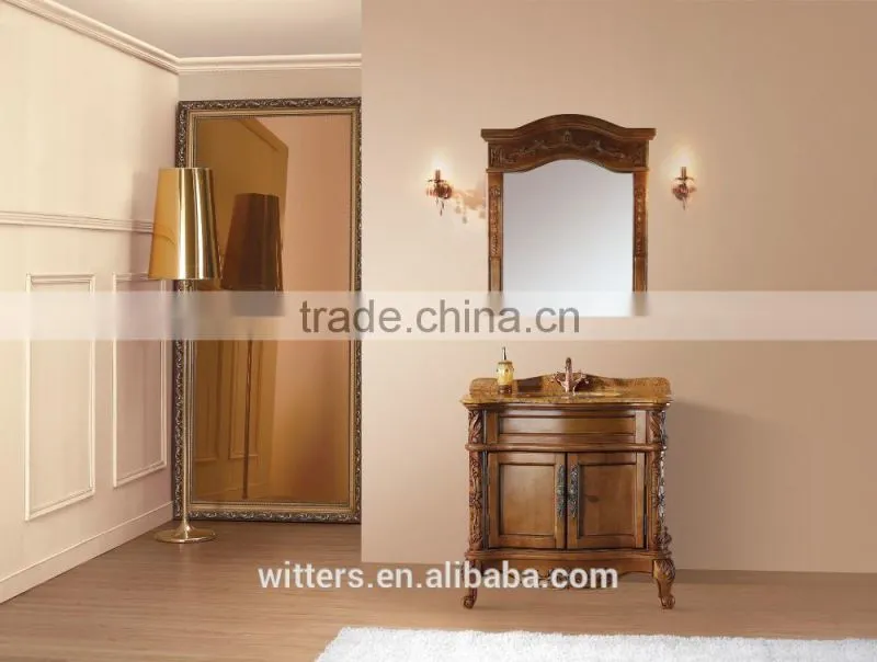Farmhouse solid wood bathroom vanity sinks with mirror WTS215