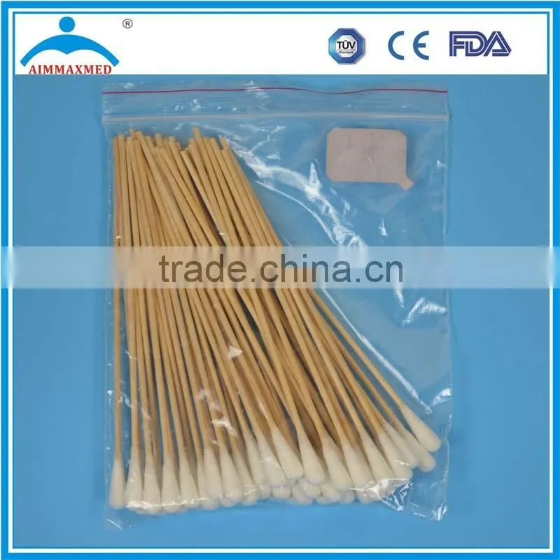 Medical wooden cotton swabs buds tips for hospital