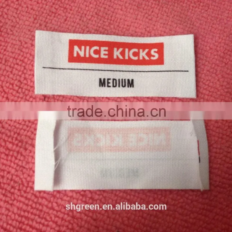 Customized high grade cotton printing label for baby clothes