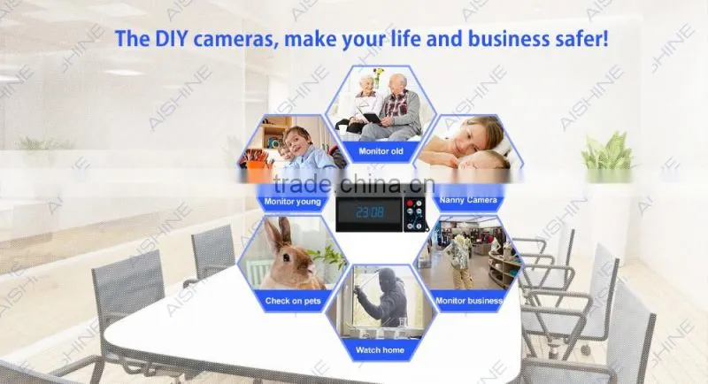 Aishine Clock Camera 1080P Button Camera control Pinhole camera Recording
