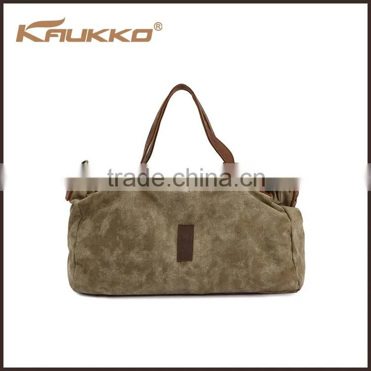 fashion ladies waxed canvas tote bag with cheap price