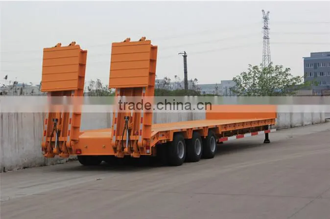New extendable hydraulic ramp 3 axles lowboy trailer 100ton for sale
