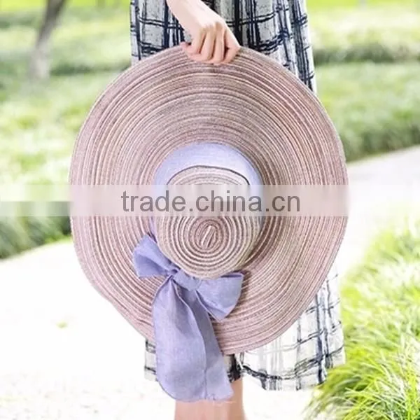 High Quality Summer Beach Wide Brim Lady's Vacation Adjustable Floppy Hat