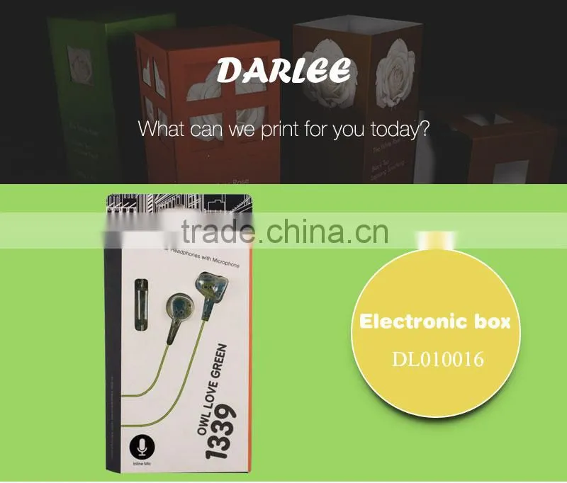 GuangDong manufacture unique design custom logo recyclable headphone earphone paper packing boxes