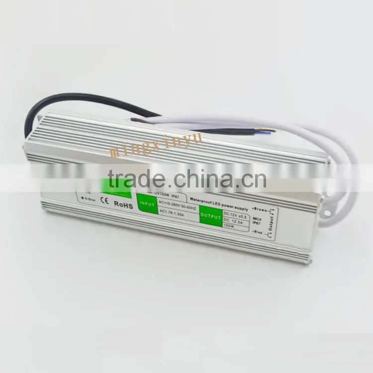 DC 12V 12.5A 150W waterproof led power supply with 3 years of warranty