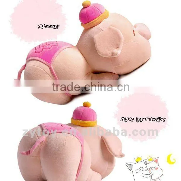 cute naked sexy plush stuffed pink pig toy