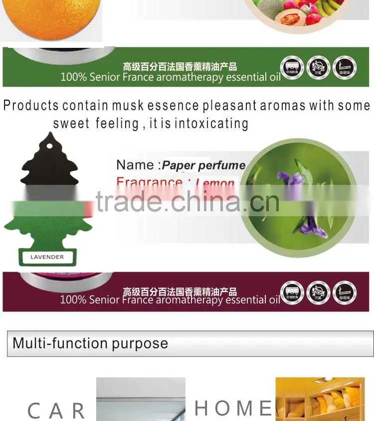 Promo souvenir custom paper air freshener for car